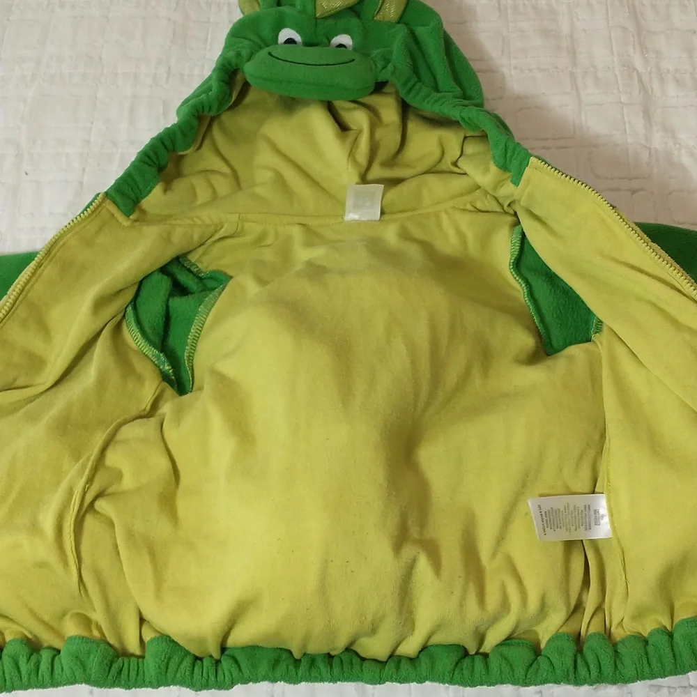 Dragon Halloween Costume, Carter's Size 12 Months, Fleece Hoodie Zip Up - Picture 3 of 6